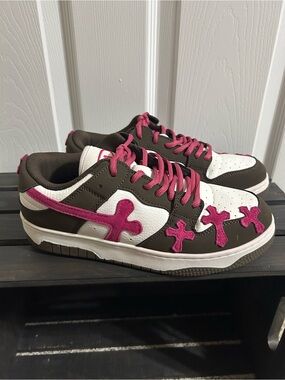 Supermade NWOB Pink & Brown Retro Y2K Splicing Skateboard Series Sneakers Sz 7